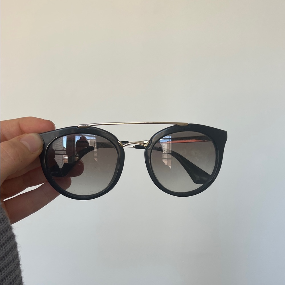 Prada Black and Silver Sunglasses